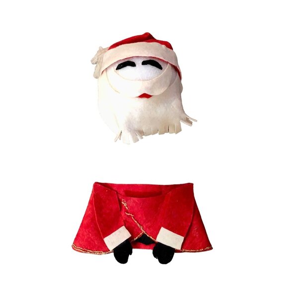 Two Vintage Handmade Craft Pieces Santa Head and Clothing Used - Picture 5 of 12